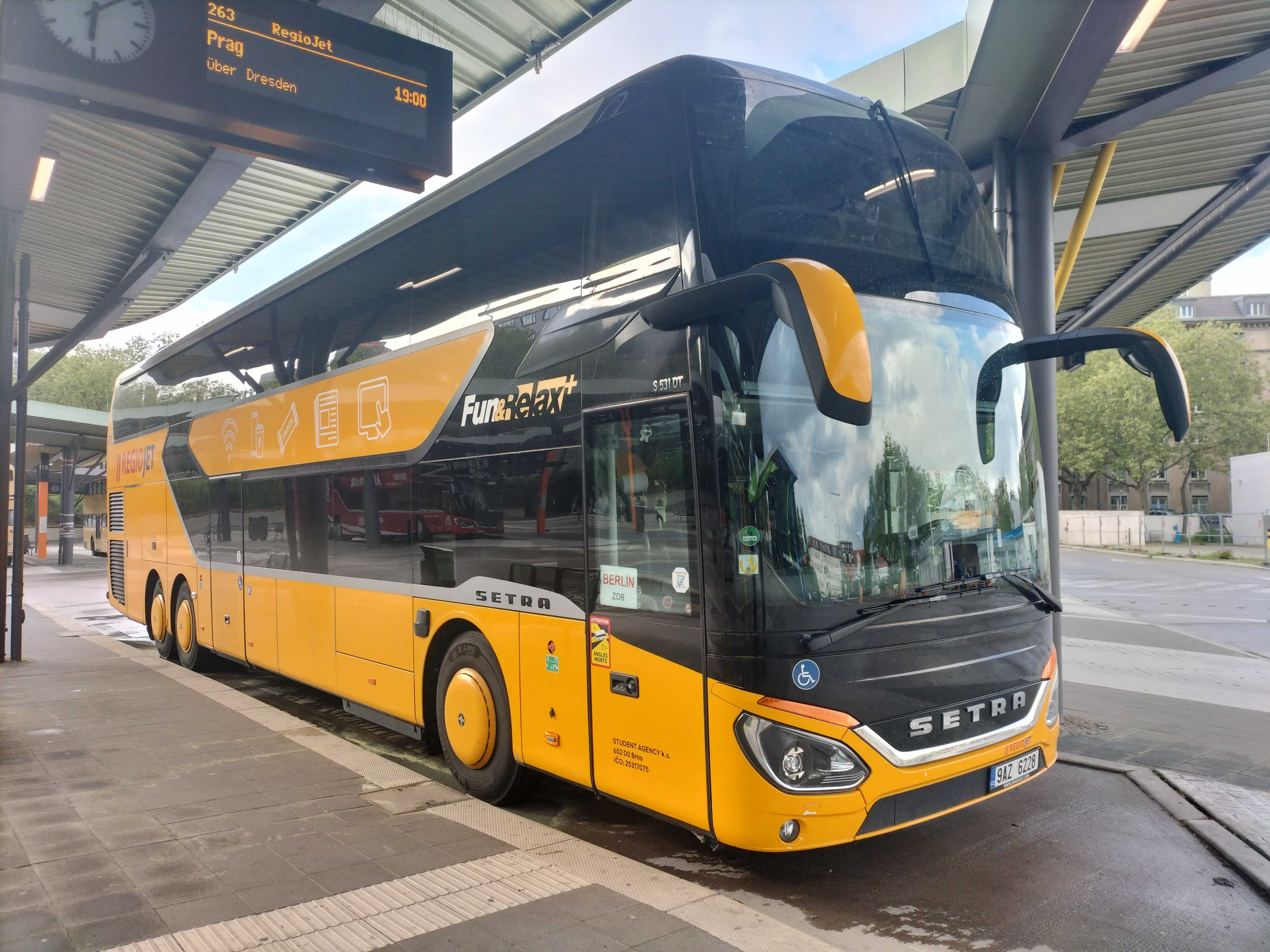 RegioJet Bus in Berlin Bus Station ZOB