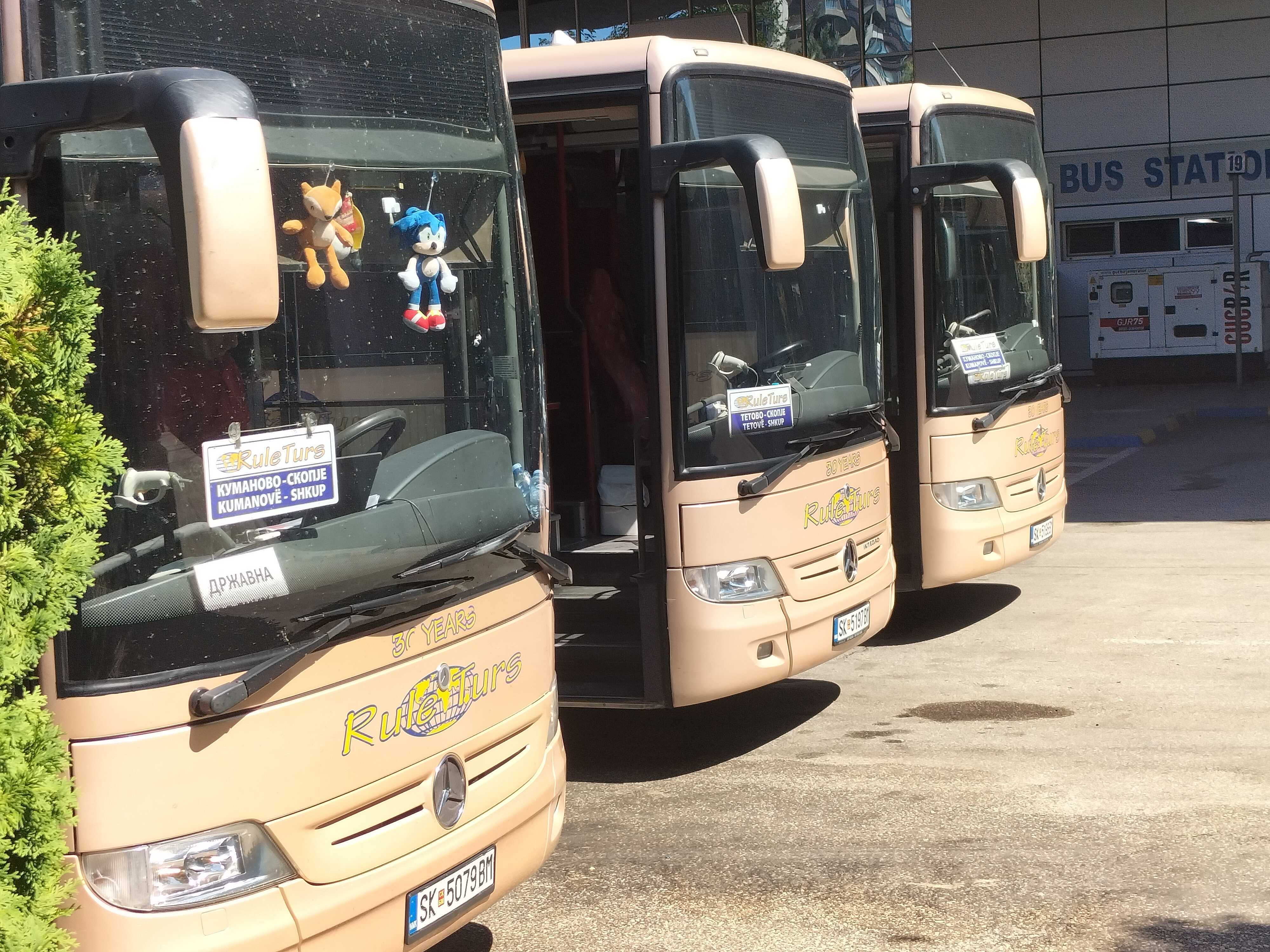 Three Rule Tur Busses in Skopje, Macedonia