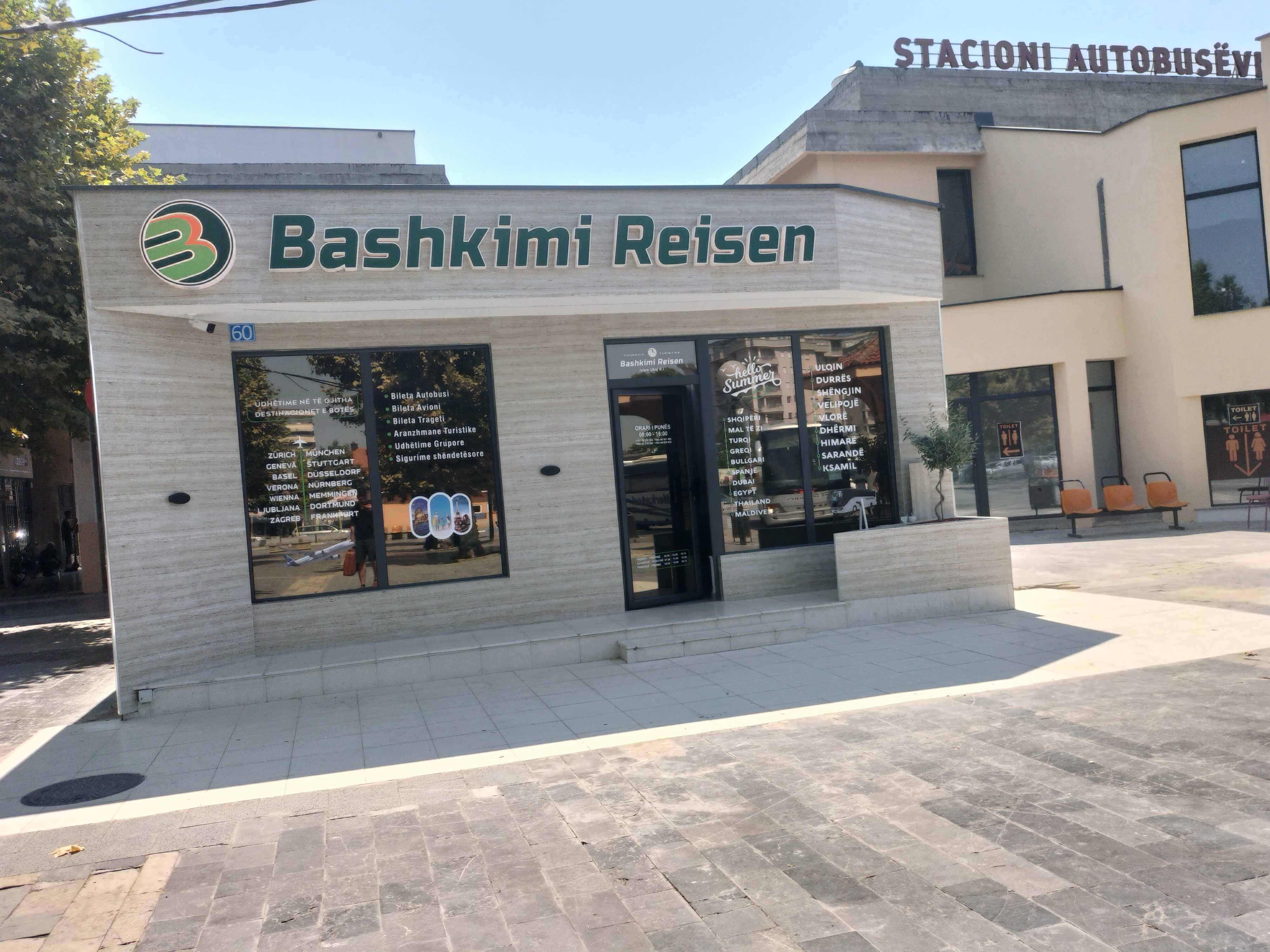 Bashkimi Reisen Office in Prizren, Kosovo, Main Bus Station